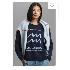Anthropologie Zodiac sweatshirt Aquarius‎